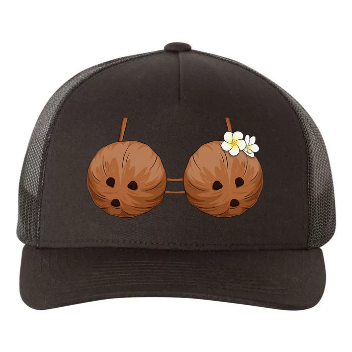 Summer Coconut Bra Halloween Costume Hawaii Aloha Beach Yupoong Adult 5-Panel Trucker Hat