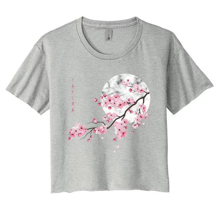 Sakura Cherry Blossom Japan's Favorite Flower Gift Women's Crop Top Tee