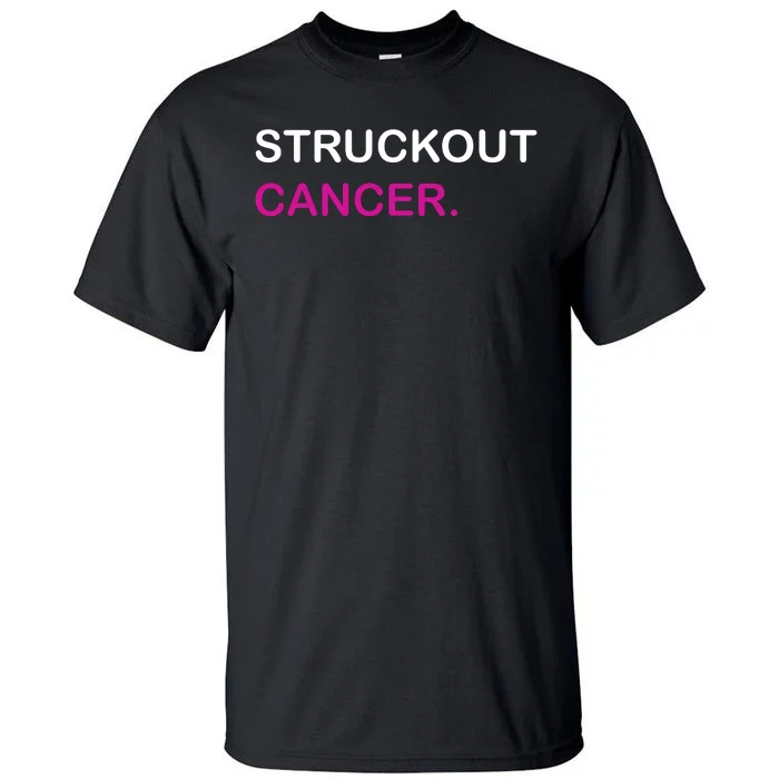 Struckout Cancer Baseball Pink Cancer Support Awareness Tall T-Shirt