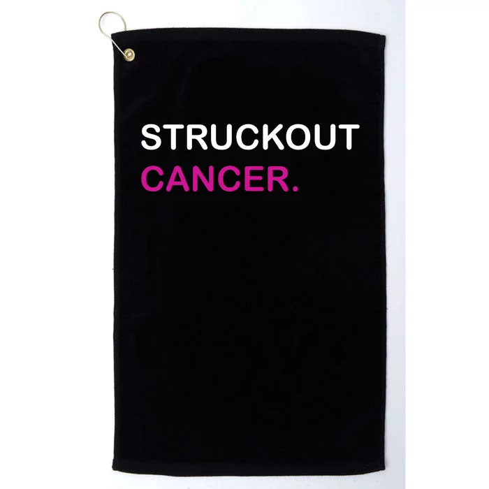 Struckout Cancer Baseball Pink Cancer Support Awareness Platinum Collection Golf Towel