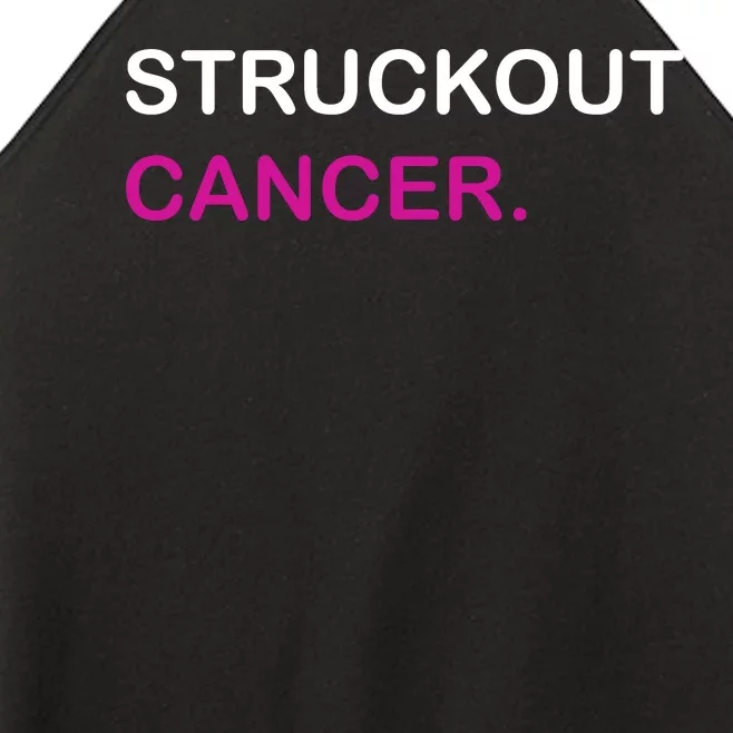 Struckout Cancer Baseball Pink Cancer Support Awareness Women’s Perfect Tri Rocker Tank