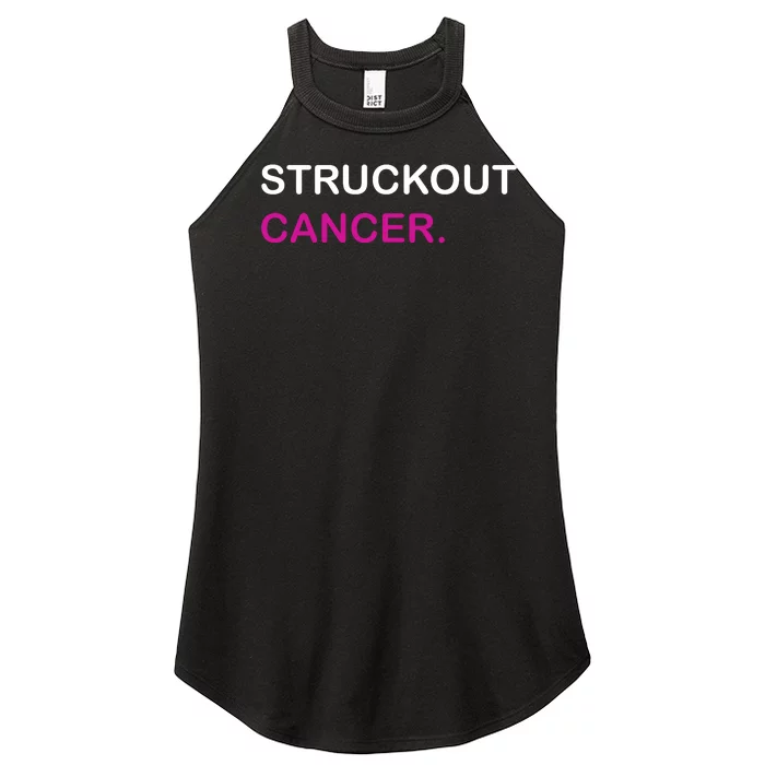 Struckout Cancer Baseball Pink Cancer Support Awareness Women’s Perfect Tri Rocker Tank