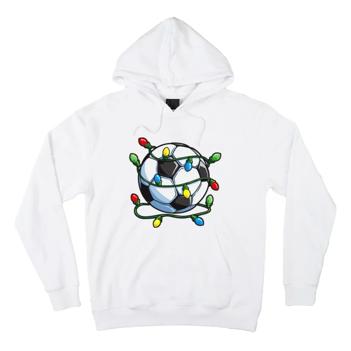 Soccer Christmas Ball Xmas Lights Funny Sport Hoodie