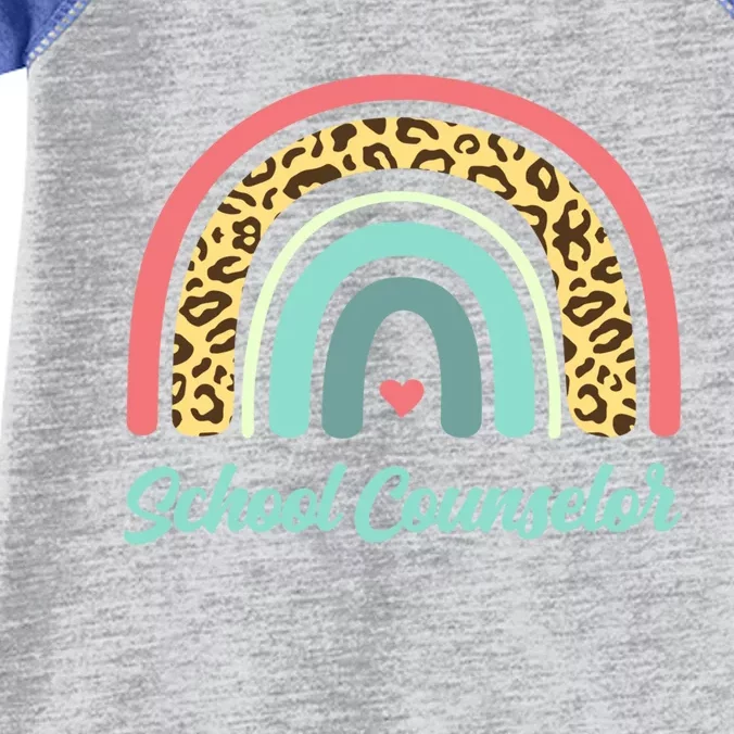 School Counselor Boho Leopard Rainbow Guidance Counseling Cute Gift Infant Baby Jersey Bodysuit