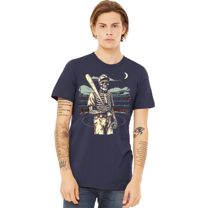 Spooky Creepy Baseball Skeleton Halloween Boy Premium T-Shirt