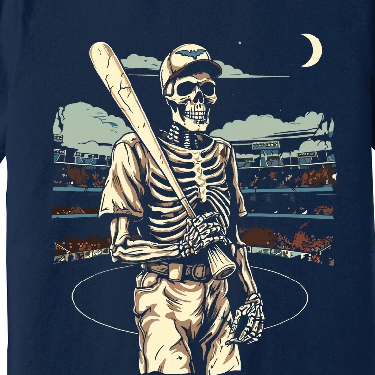 Spooky Creepy Baseball Skeleton Halloween Boy Premium T-Shirt