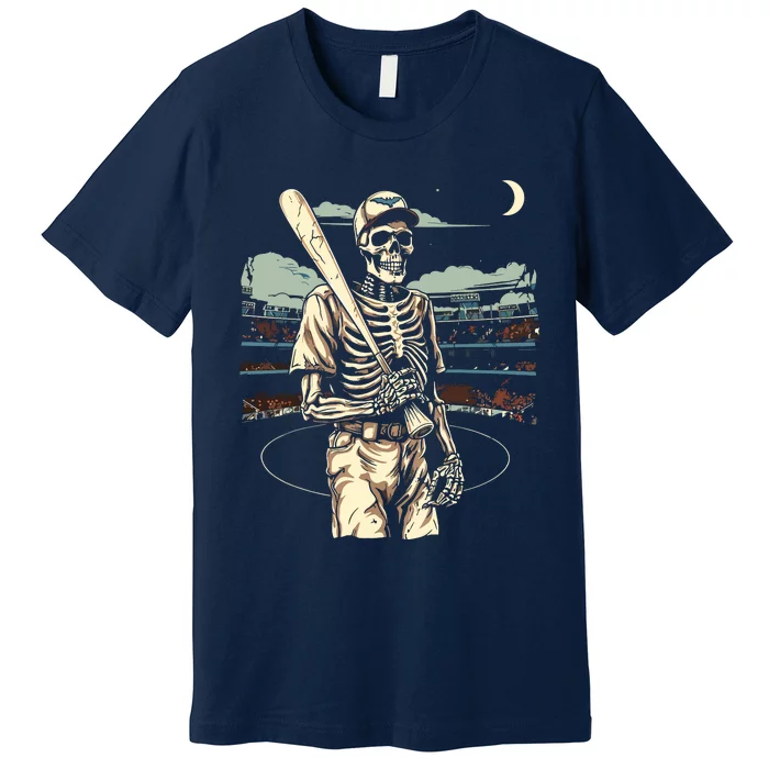 Spooky Creepy Baseball Skeleton Halloween Boy Premium T-Shirt