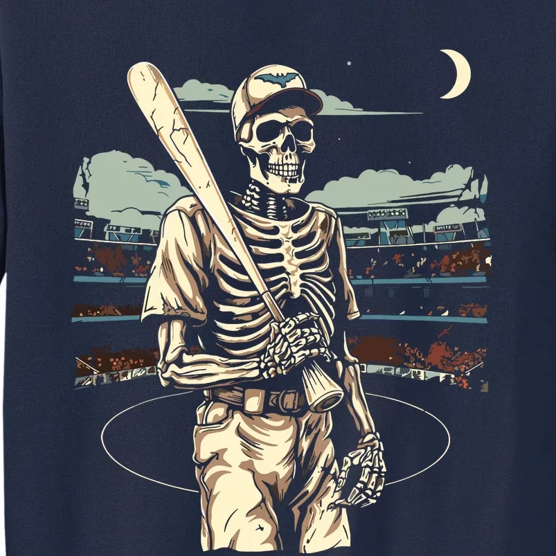 Spooky Creepy Baseball Skeleton Halloween Boy Tall Sweatshirt