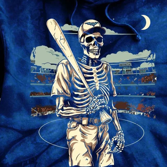 Spooky Creepy Baseball Skeleton Halloween Boy Tie Dye Hoodie