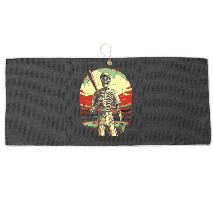 Spooky Creepy Baseball Skeleton Halloween Boy Large Microfiber Waffle Golf Towel