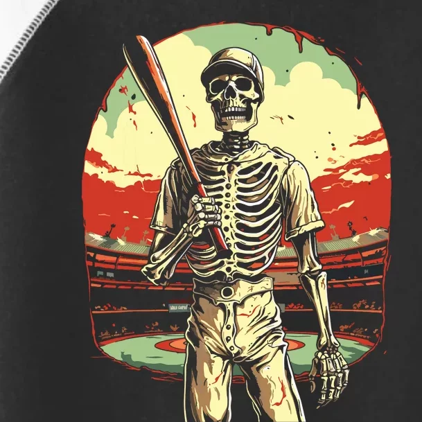 Spooky Creepy Baseball Skeleton Halloween Boy Toddler Fine Jersey T-Shirt