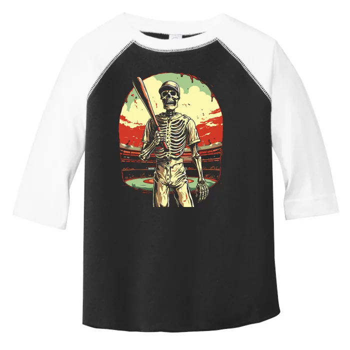 Spooky Creepy Baseball Skeleton Halloween Boy Toddler Fine Jersey T-Shirt