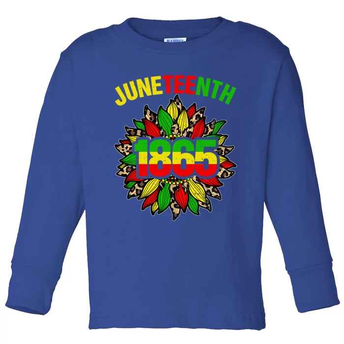 Sunflower Celebrates Black African American Juneteenth 1865 Gift Toddler Long Sleeve Shirt