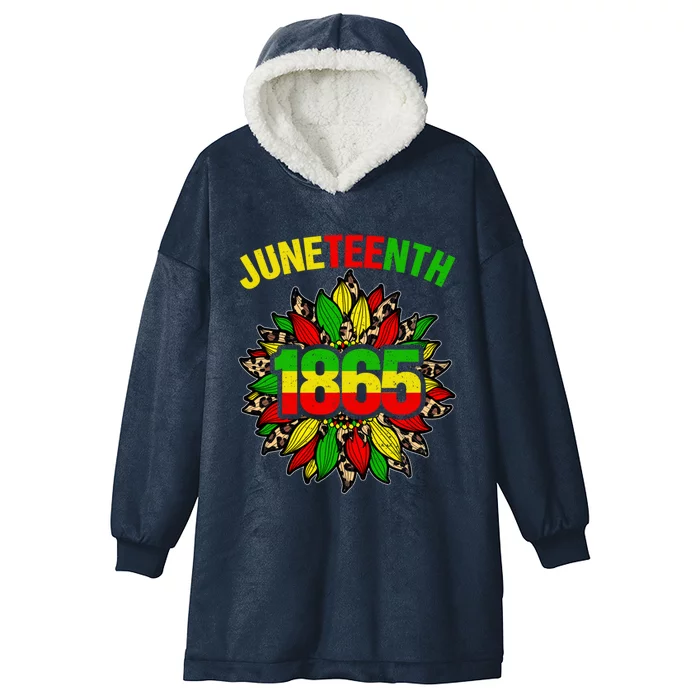 Sunflower Celebrates Black African American Juneteenth 1865 Gift Hooded Wearable Blanket