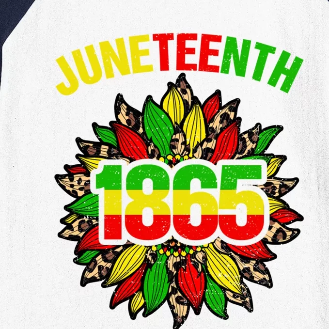 Sunflower Celebrates Black African American Juneteenth 1865 Gift Baseball Sleeve Shirt