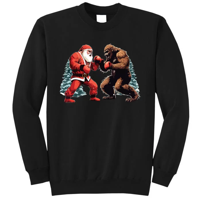 Santa Claus Boxing Bigfoot Sasquatch Christmas Sweatshirt