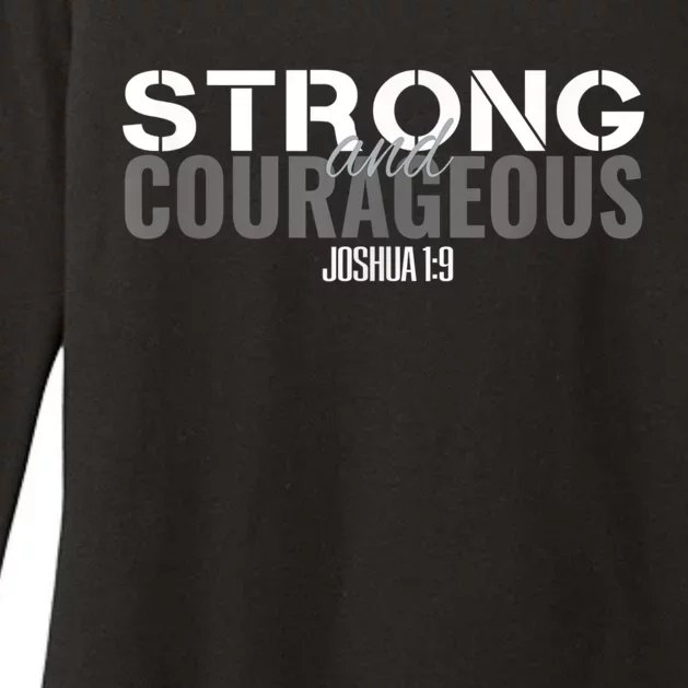 Strong & Courageous Bible Verse For Women Men Christian Womens CVC Long Sleeve Shirt