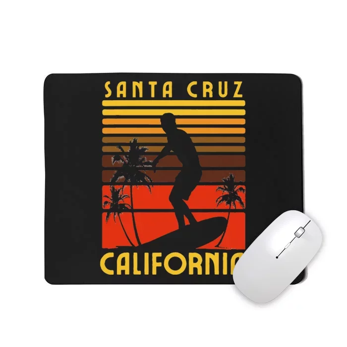 Santa Cruz Beach California Surfing Surfer Ocean Vintage Mousepad