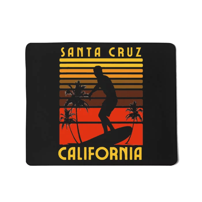 Santa Cruz Beach California Surfing Surfer Ocean Vintage Mousepad