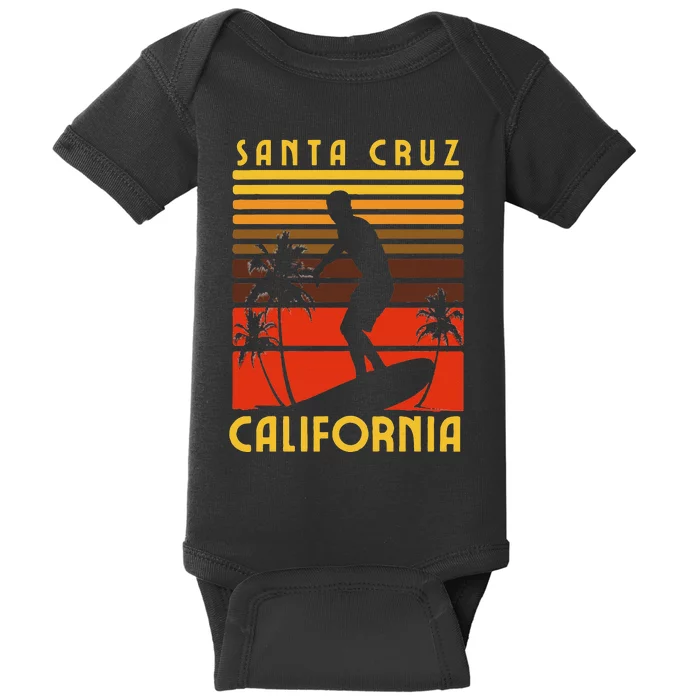 Santa Cruz Beach California Surfing Surfer Ocean Vintage Baby Bodysuit