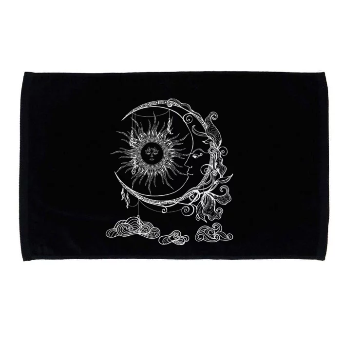 Space Celestial Bodies Sun Moon Boho Luna Solar Astronomy Microfiber Hand Towel