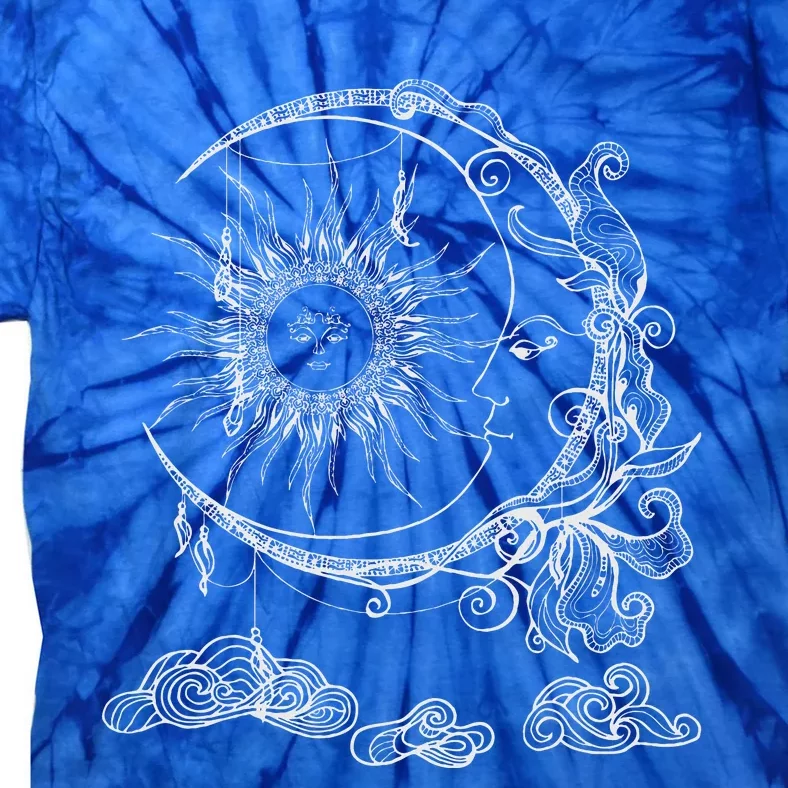 Space Celestial Bodies Sun Moon Boho Luna Solar Astronomy Tie-Dye T-Shirt