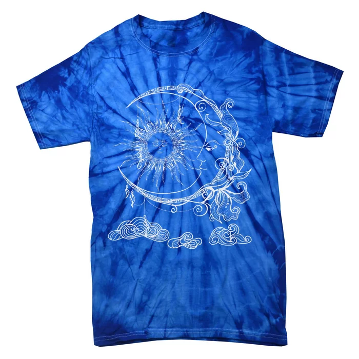 Space Celestial Bodies Sun Moon Boho Luna Solar Astronomy Tie-Dye T-Shirt