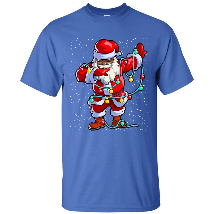 Santa Claus Black Christmas Afro African American Xmas Gift Tall T-Shirt