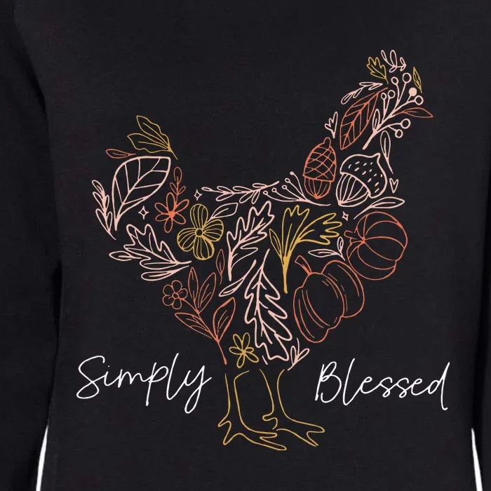 Simply Chicken Blessed Womens California Wash Sweatshirt