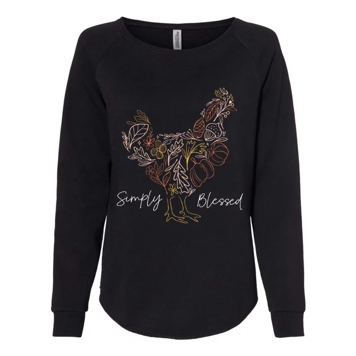 Simply Chicken Blessed Womens California Wash Sweatshirt