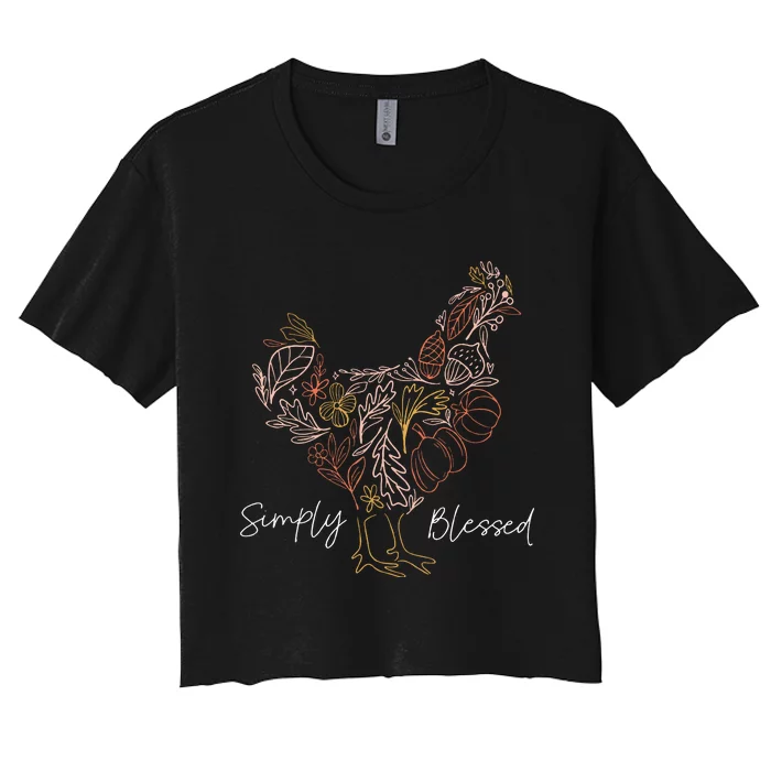 Simply Chicken Blessed Women's Crop Top Tee