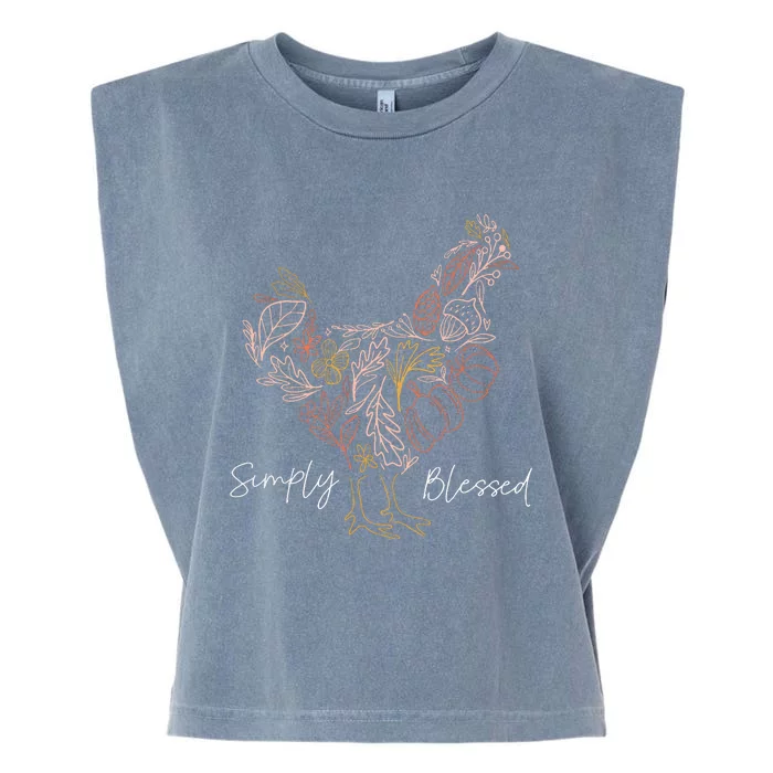 Simply Chicken Blessed Garment-Dyed Women's Muscle Tee