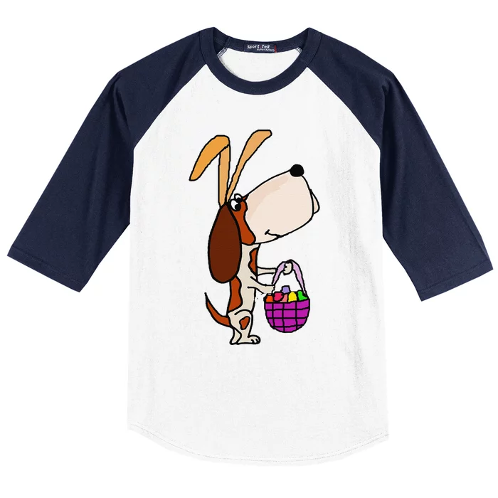 Smilealottees Cute Basset Hound Dog Easter Baseball Sleeve Shirt