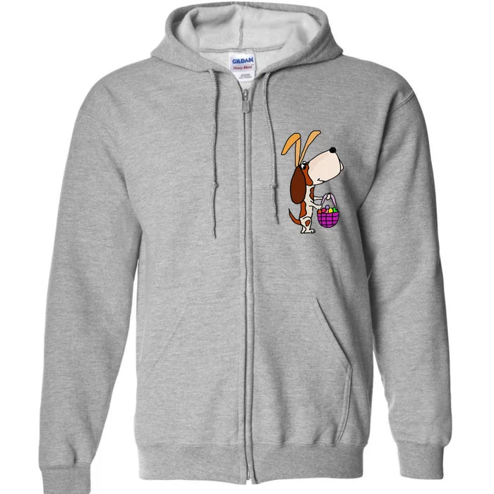 Smilealottees Cute Basset Hound Dog Easter Full Zip Hoodie