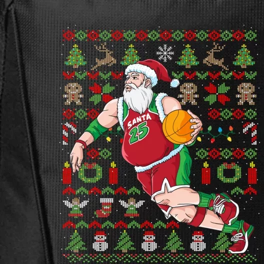 Santa Claus Basketball Ugly Christmas City Backpack