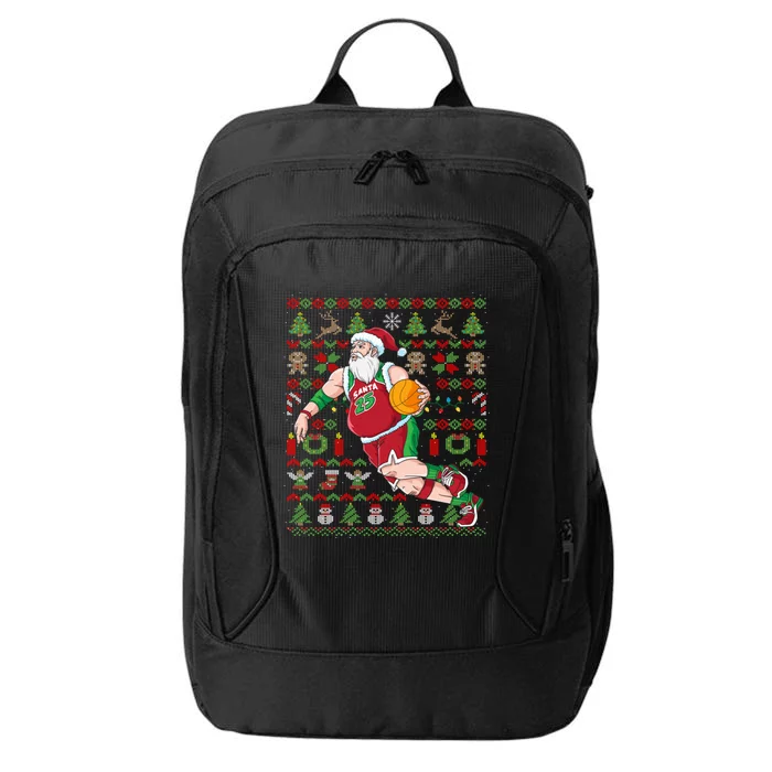 Santa Claus Basketball Ugly Christmas City Backpack