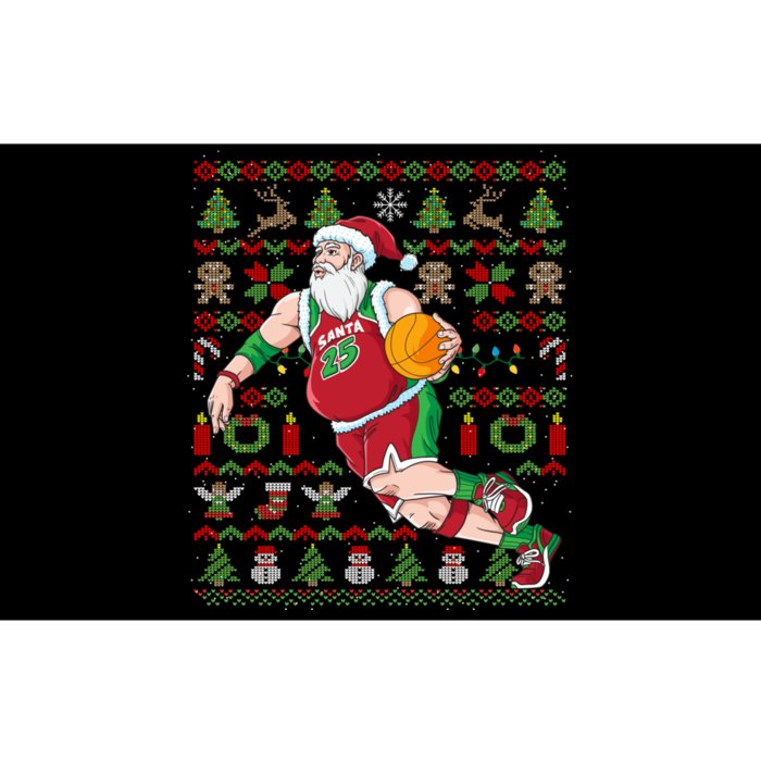 Santa Claus Basketball Ugly Christmas Bumper Sticker