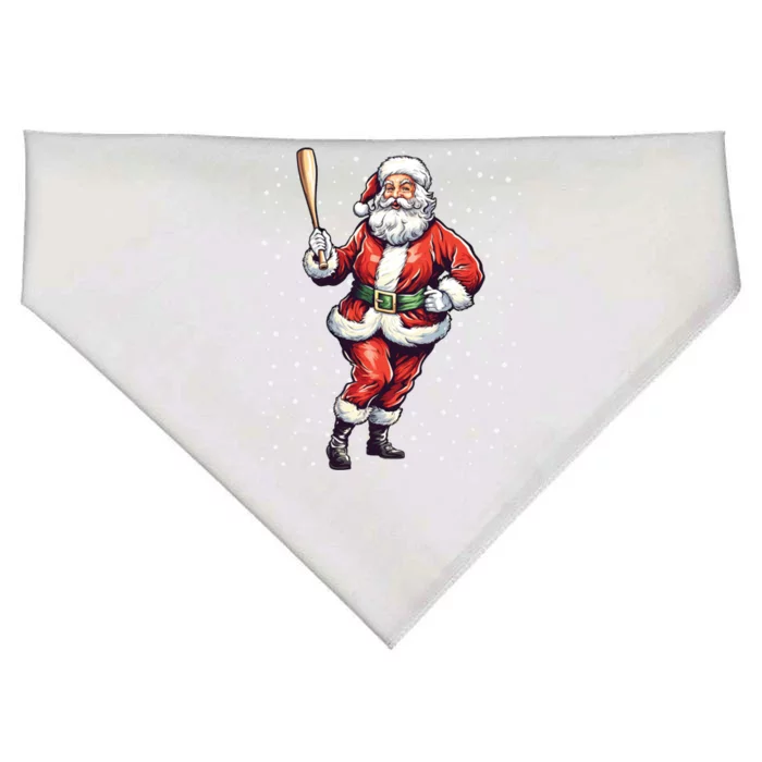 Santa Claus Baseball Bat Baseball Player Christmas Xmas Snow Gift USA-Made Doggie Bandana