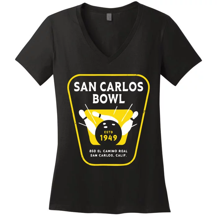 San Carlos Bowl San Carlos Ca Vintage Women's V-Neck T-Shirt