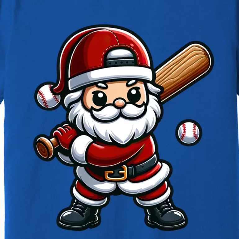 Santa Claus Baseball Player Baseball Christmas Gift Premium T-Shirt