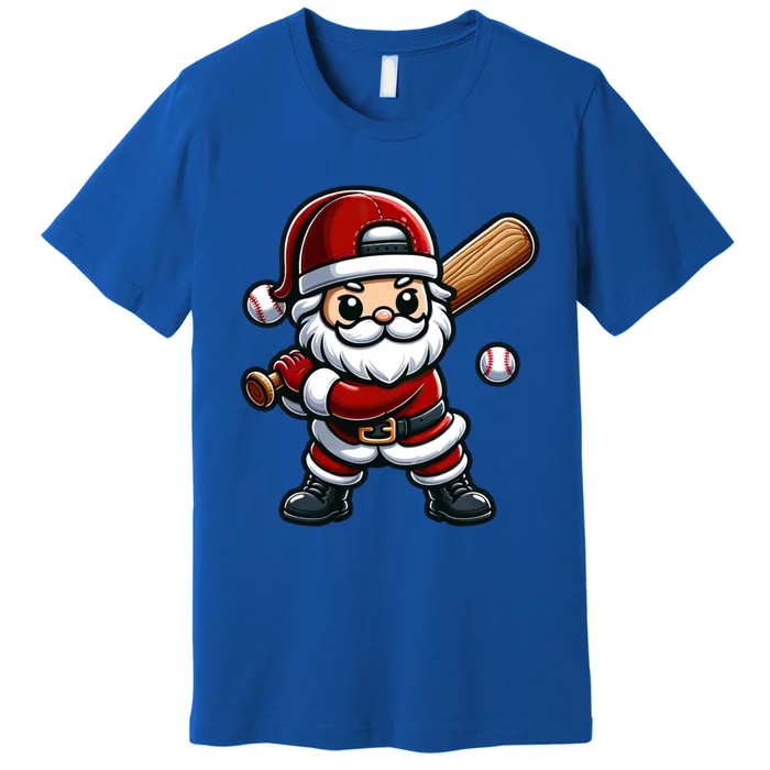 Santa Claus Baseball Player Baseball Christmas Gift Premium T-Shirt