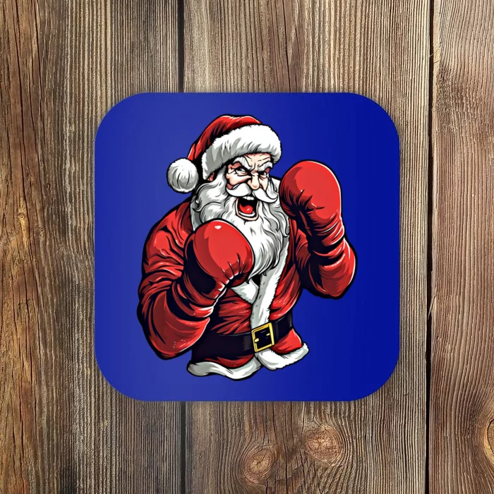 Santa Claus Boxing Funny Boxer Christmas Boxing Xmas Great Gift Coaster