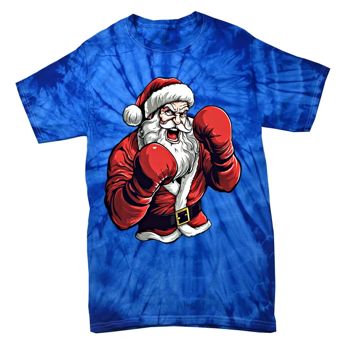 Santa Claus Boxing Funny Boxer Christmas Boxing Xmas Great Gift Tie-Dye T-Shirt