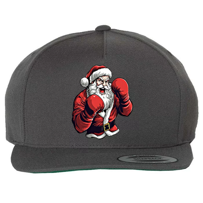 Santa Claus Boxing Funny Boxer Christmas Boxing Xmas Great Gift Wool Snapback Cap