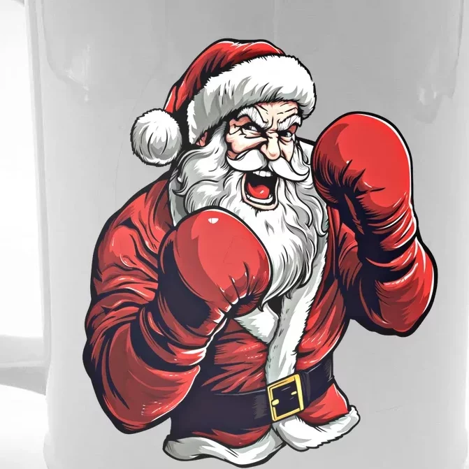 Santa Claus Boxing Funny Boxer Christmas Boxing Xmas Great Gift Front & Back Beer Stein