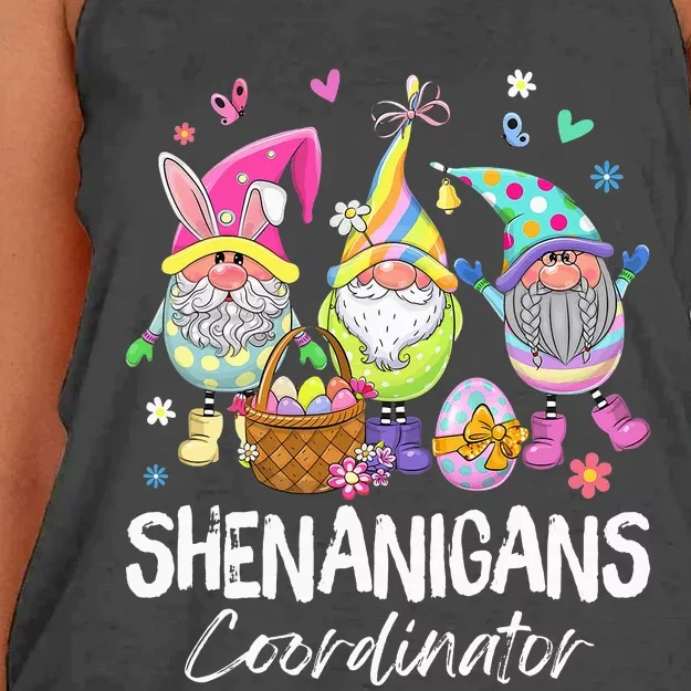 Shenanigan Coordinator Bunny Spring Hunt Eggs Happy Easter Women's Knotted Racerback Tank