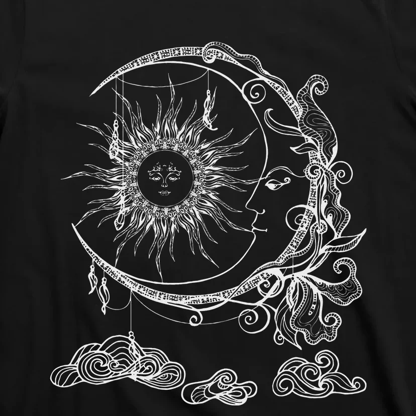 Space Celestial Bodies Sun Moon Boho Luna Solar Astronomy T-Shirt