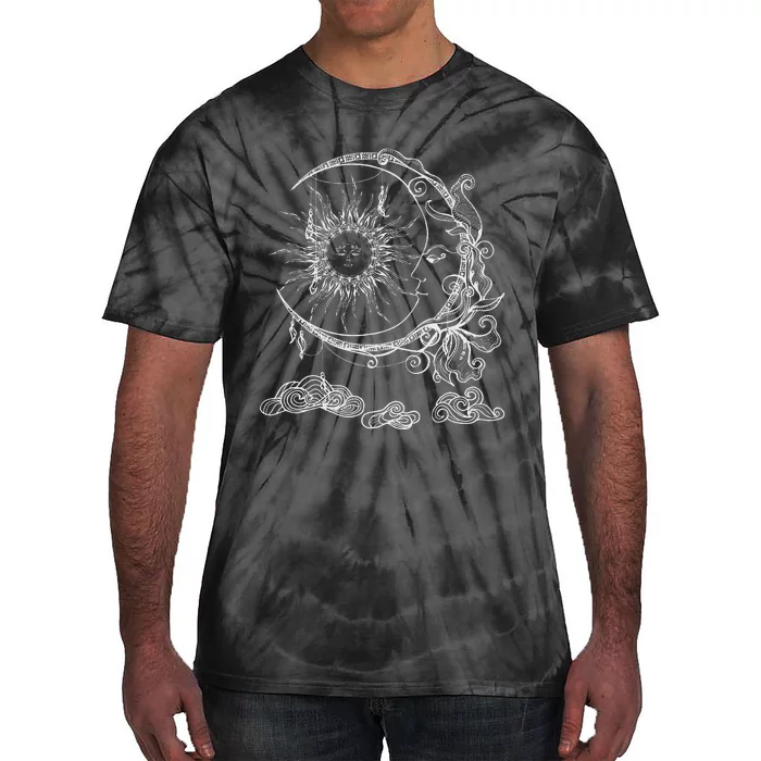 Space Celestial Bodies Sun Moon Boho Luna Solar Astronomy Tie-Dye T-Shirt