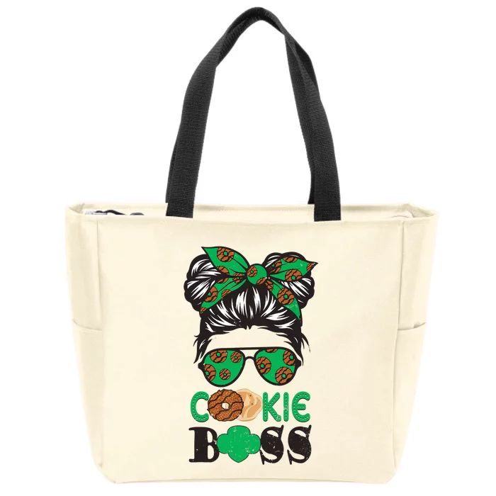 Scout Cookie Boss Girllife Messy Bun Sunglasses Zip Tote Bag