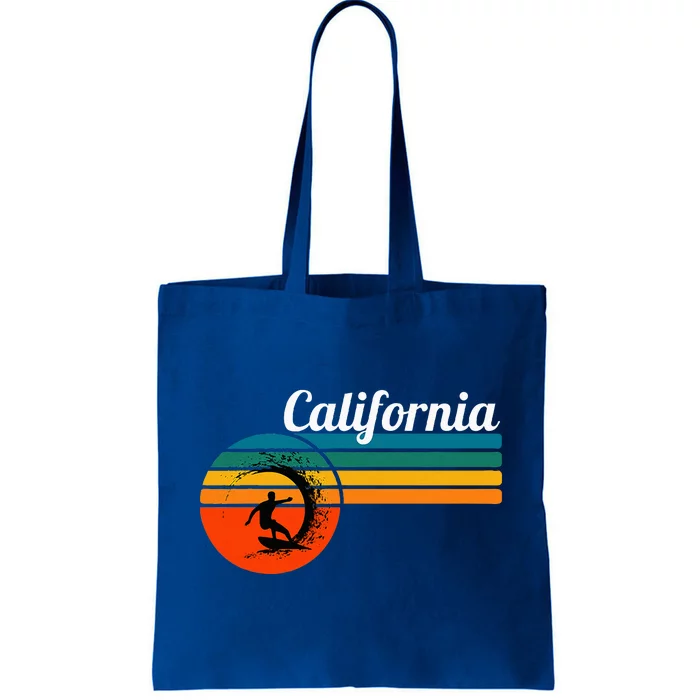 Surf California Beach Vintage Retro Surf Tote Bag